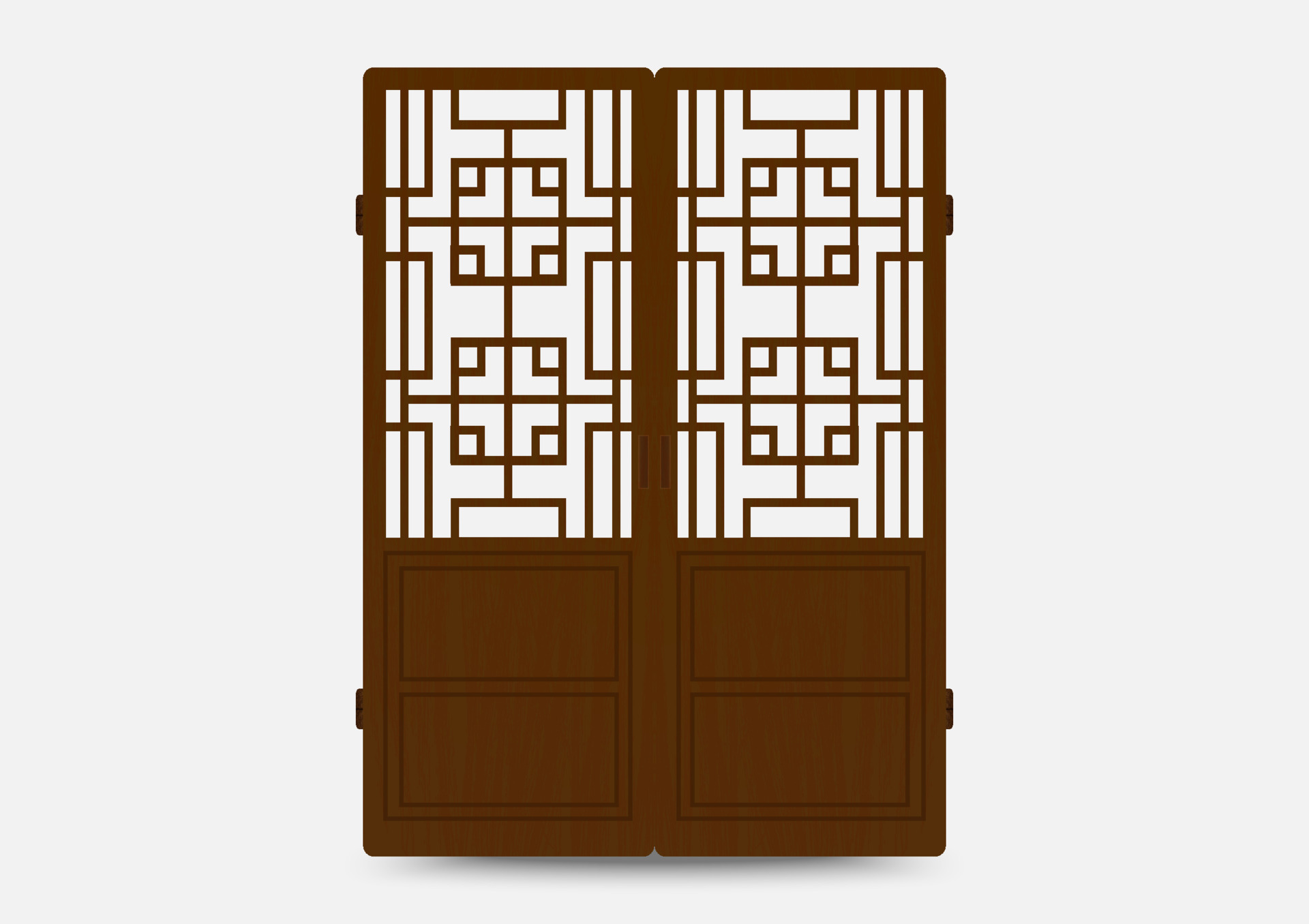 Traditional korean ornament frame pattern. Set of door and window antique decoration art