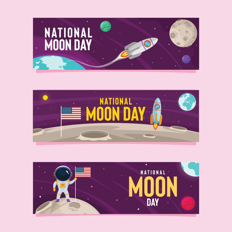 National Moon Day Banner vector
