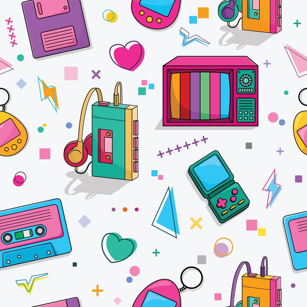 Seamless Retro 90s Background vector