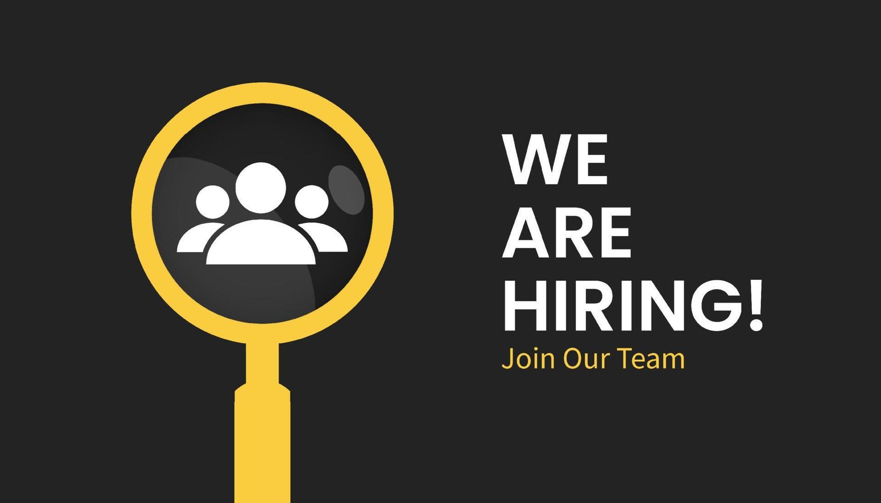 We're hiring concept. Minimal business recruiting announcement. vector