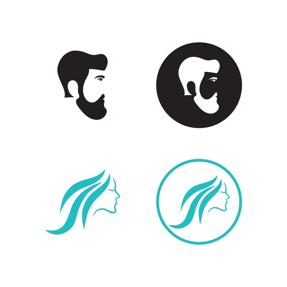 ilustración de icono de corte de pelo de estilo vector