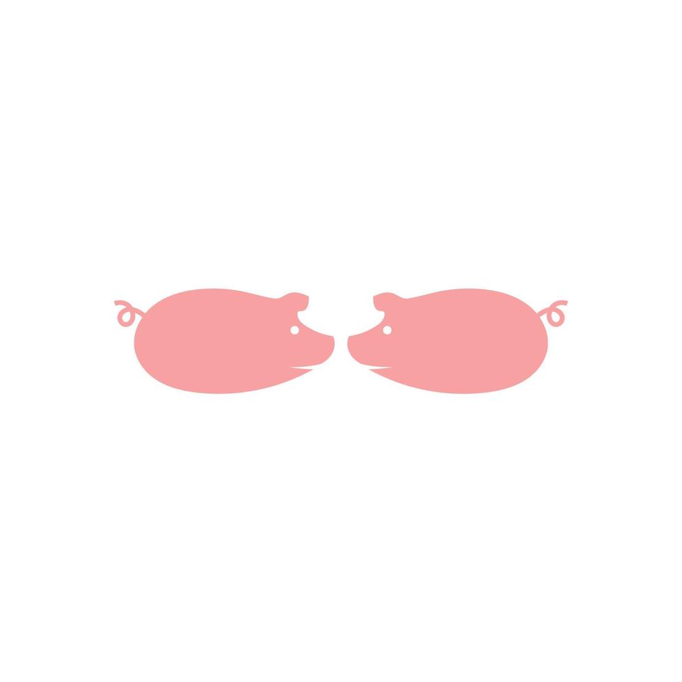 pig logo design icon vector
