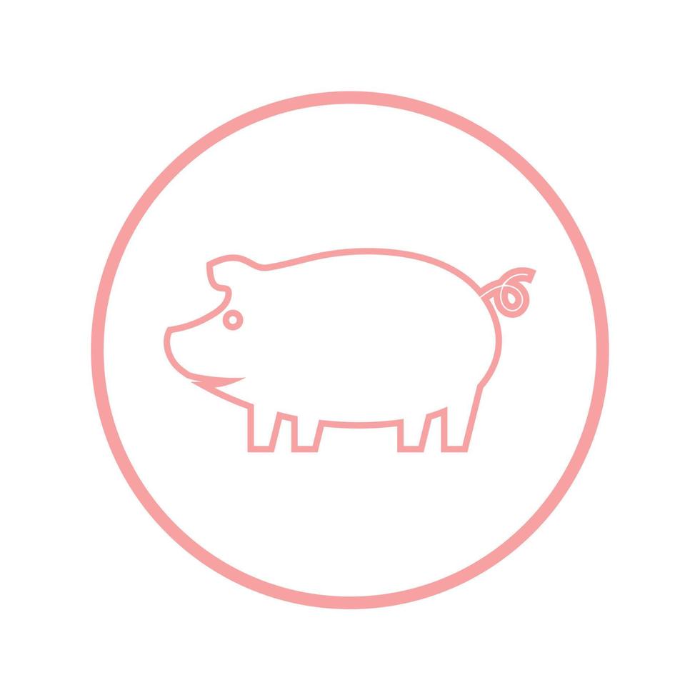 pig logo design icon vector