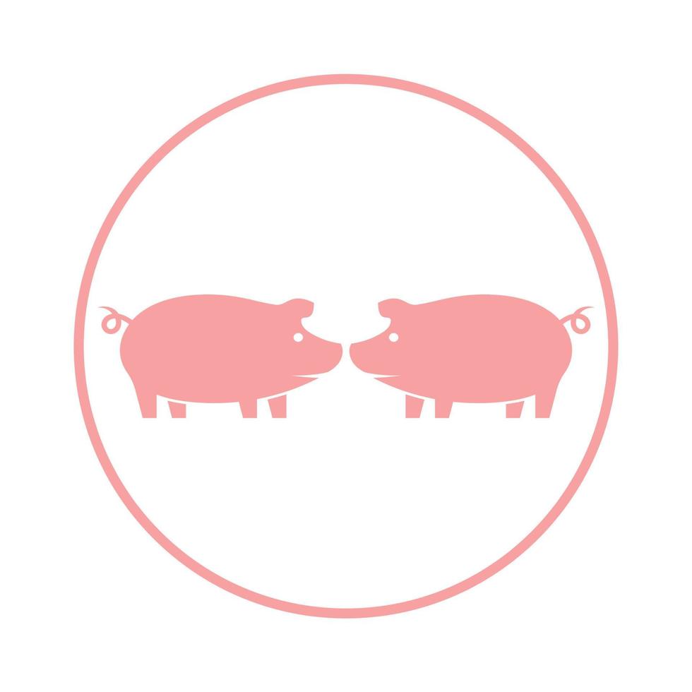 pig logo design icon vector