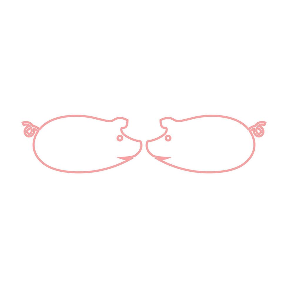 pig logo design icon vector