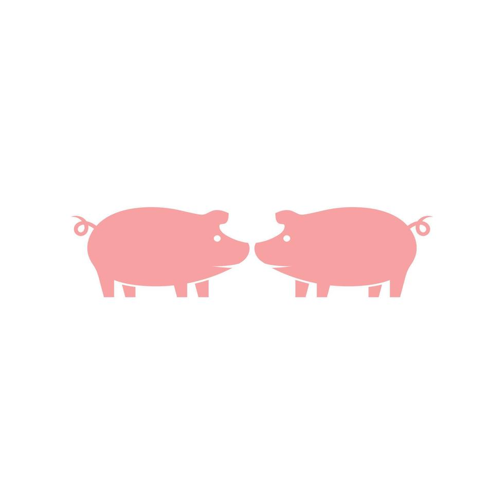 pig logo design icon vector