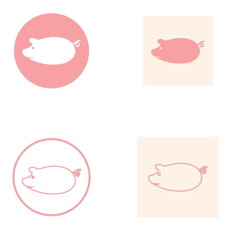 pig logo design icon vector