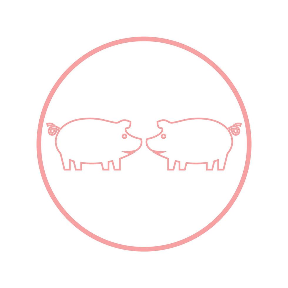 pig logo design icon vector