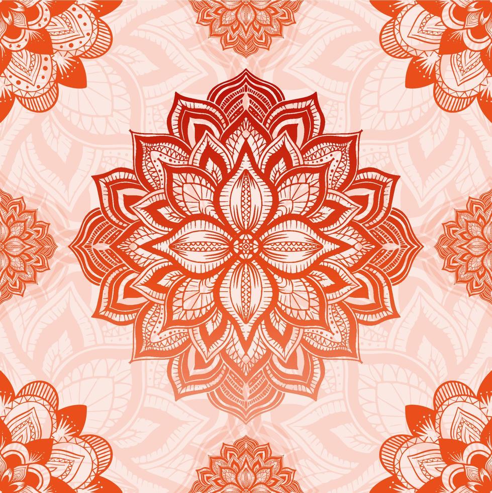 Handdrawn Mandala Seamless Pattern Background vector