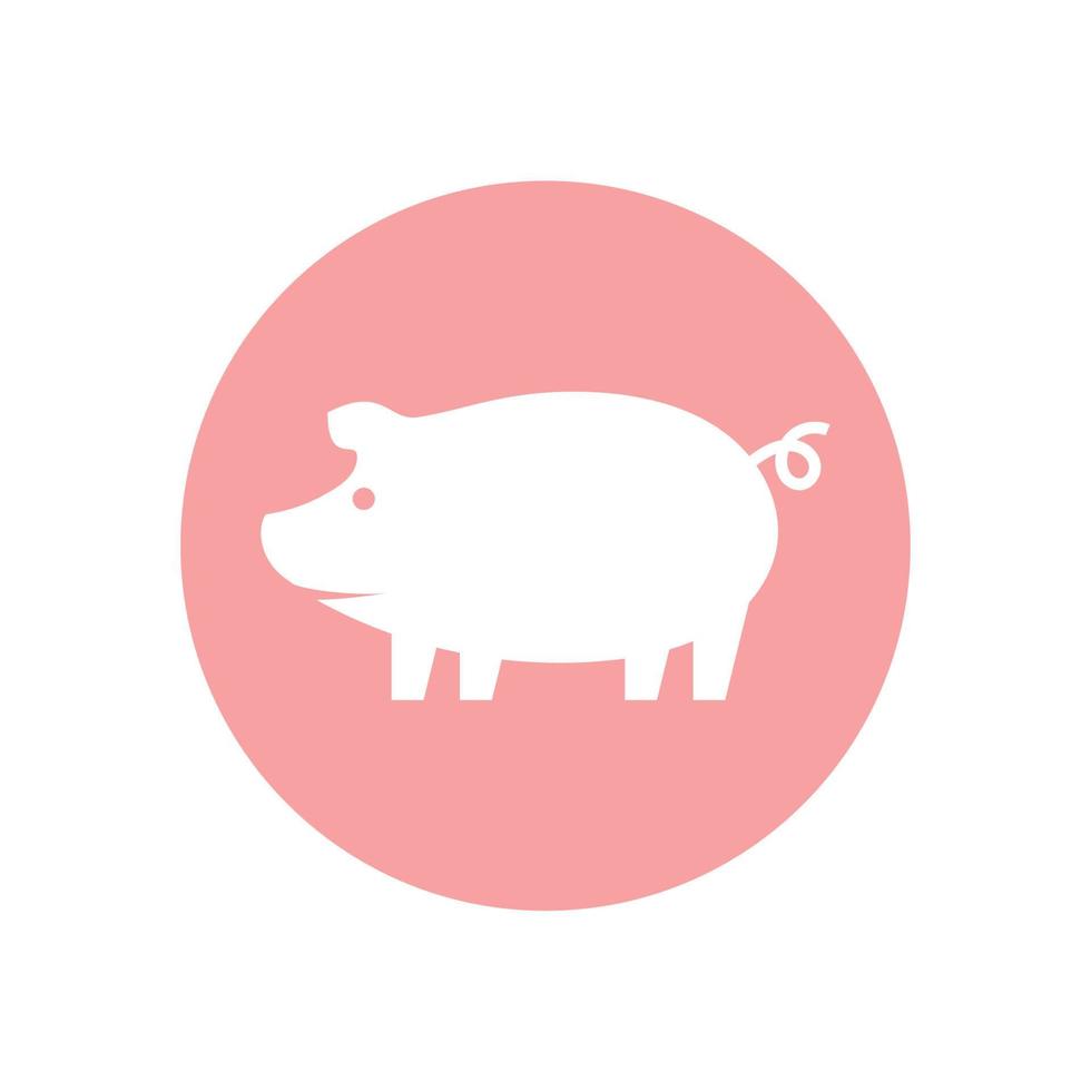 vector de icono de diseño de logotipo de cerdo