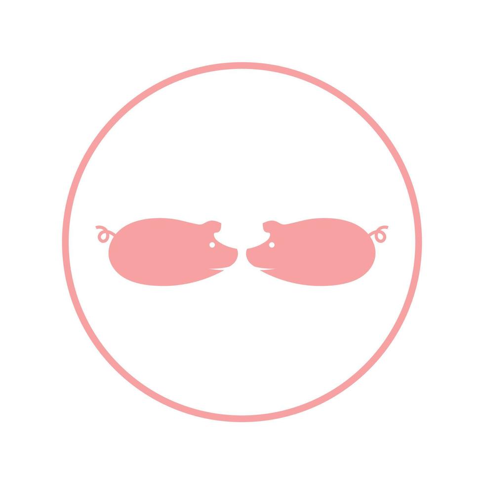 pig logo design icon vector