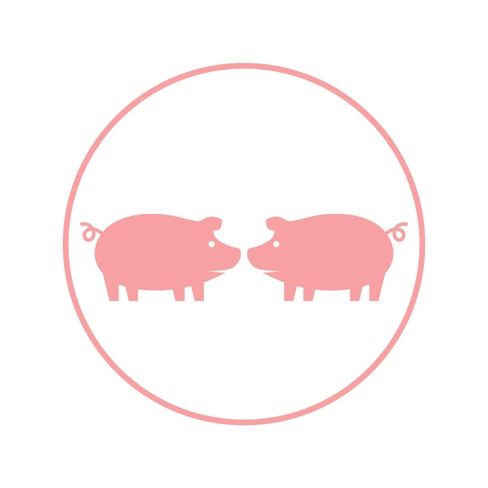 pig logo design icon vector