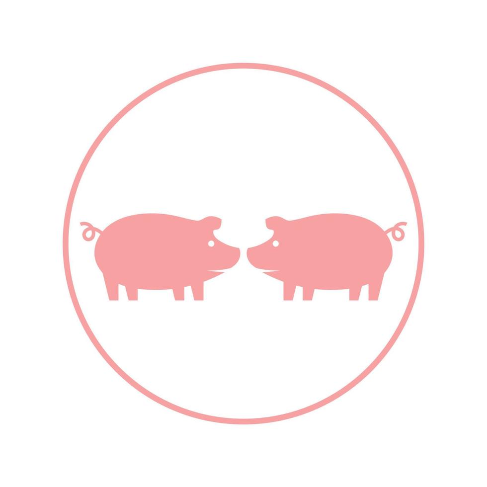 pig logo design icon vector