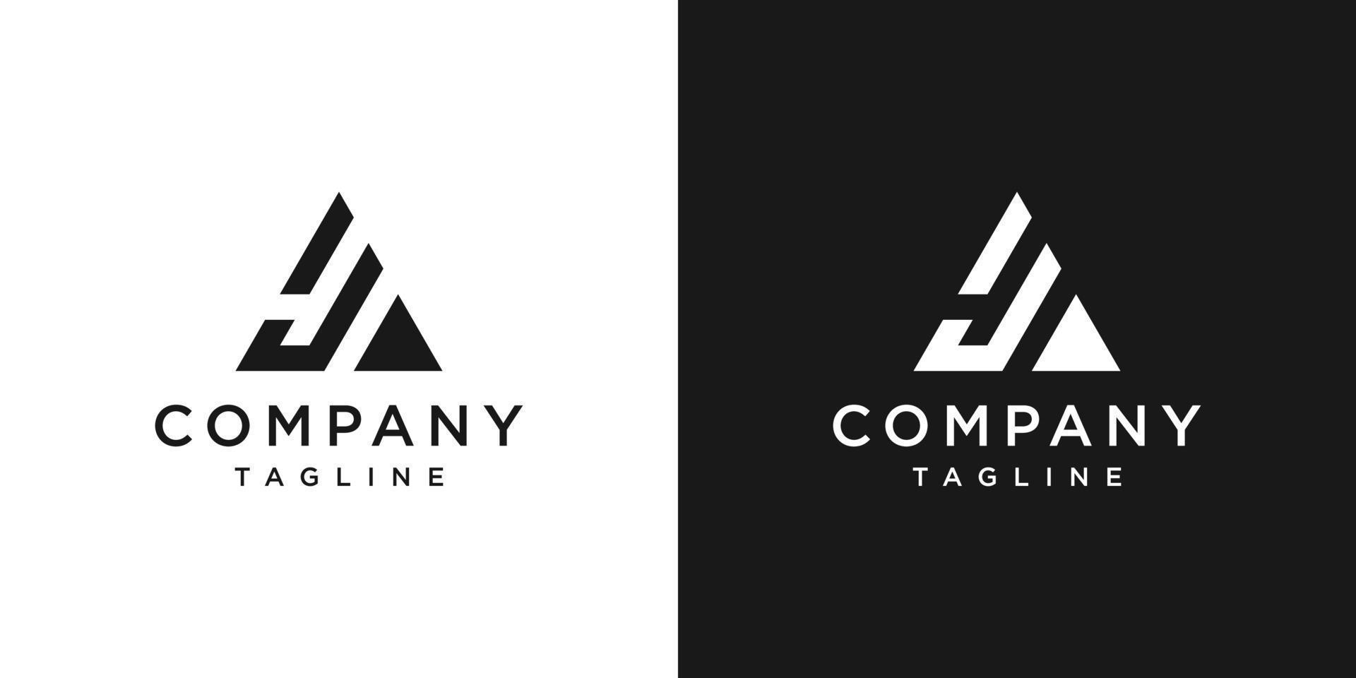 Creative Letter AJ Monogram Logo Design Icon Template White and Black Background vector