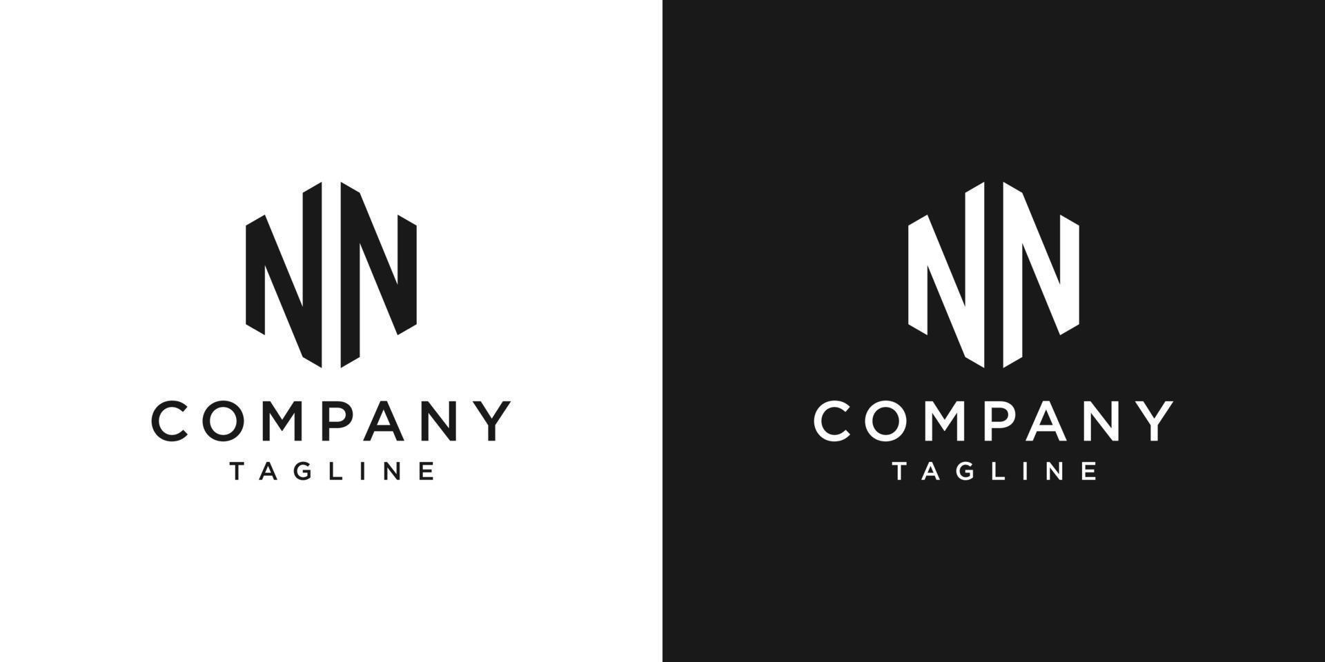 Creative Letter NN Monogram Logo Design Icon Template White and Black Background vector