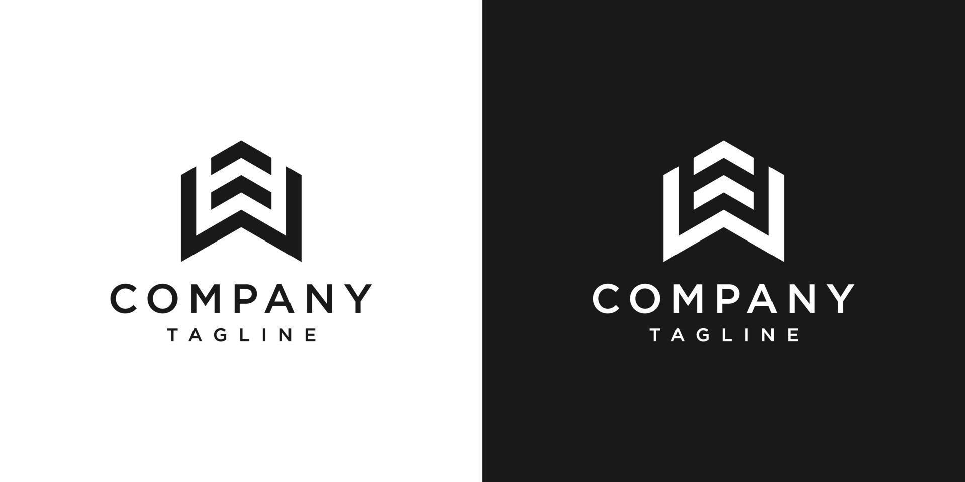 Creative Letter W Monogram Logo Design Icon Template White and Black Background vector