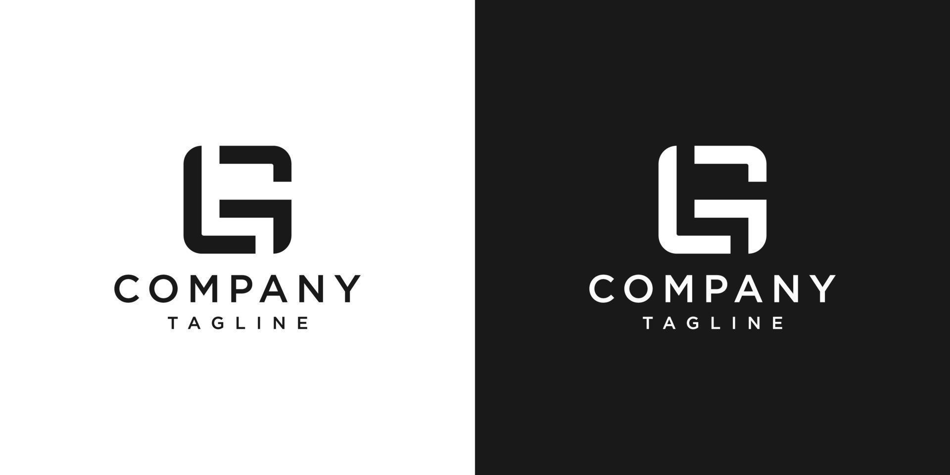 Creative Letter GL Monogram Logo Design Icon Template White and Black Background vector