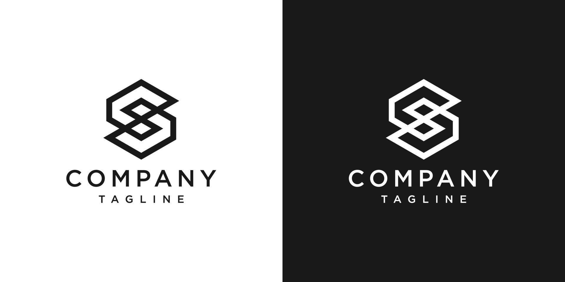 Creative Letter SS Monogram Logo Design Icon Template White and Black Background vector