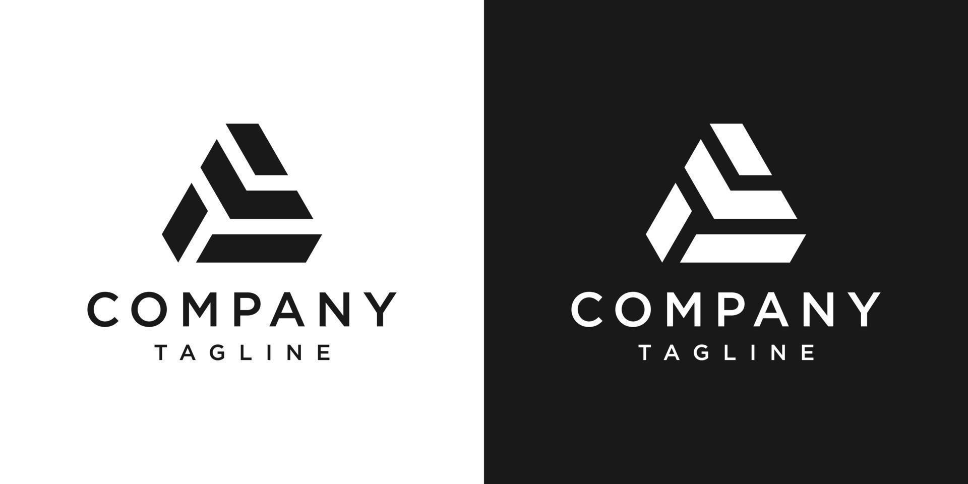 plantilla de icono de diseño de logotipo de monograma de letra creativa al fondo blanco y negro vector