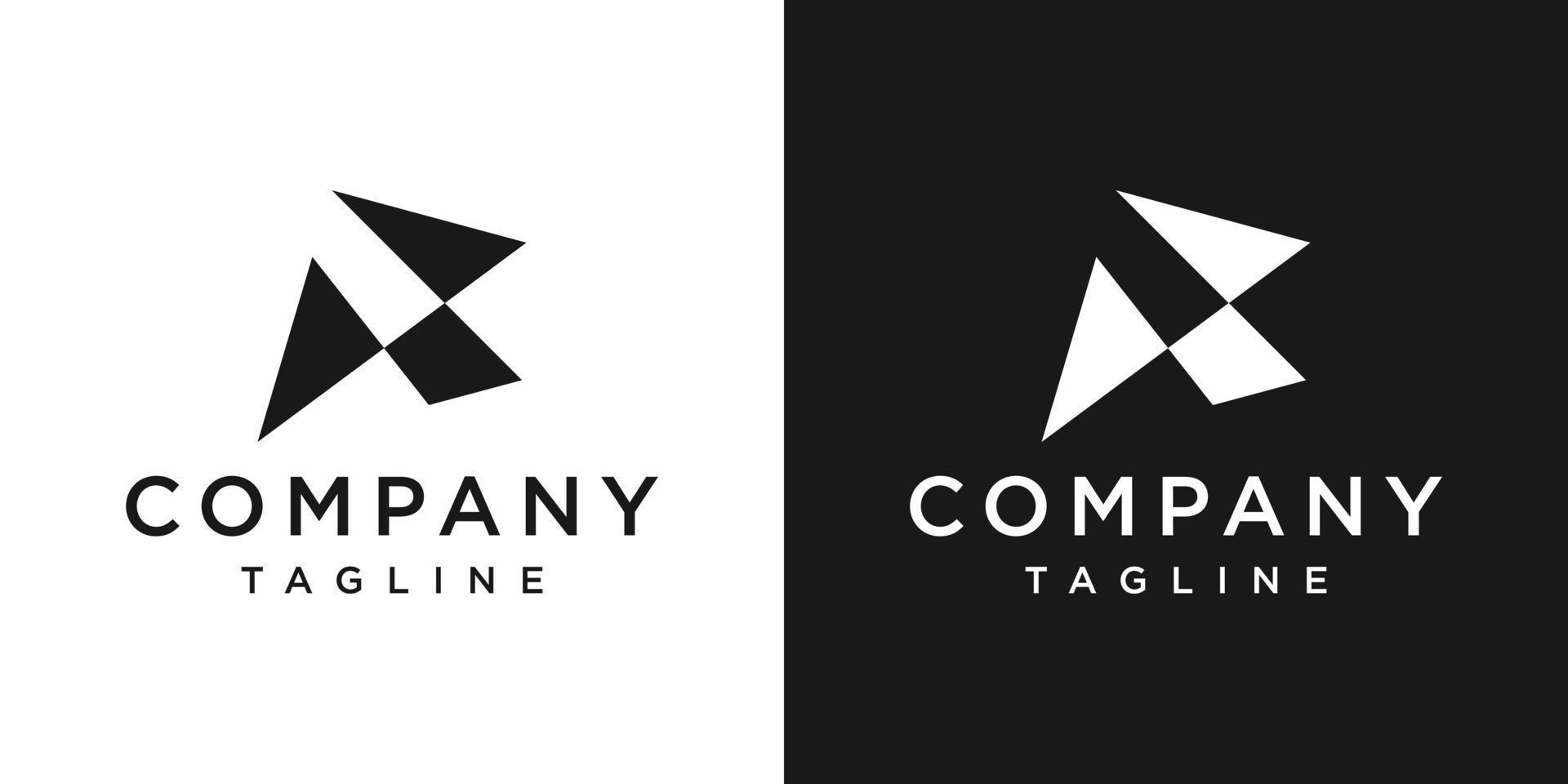 Creative Letter R Monogram Logo Design Icon Template White and Black Background vector