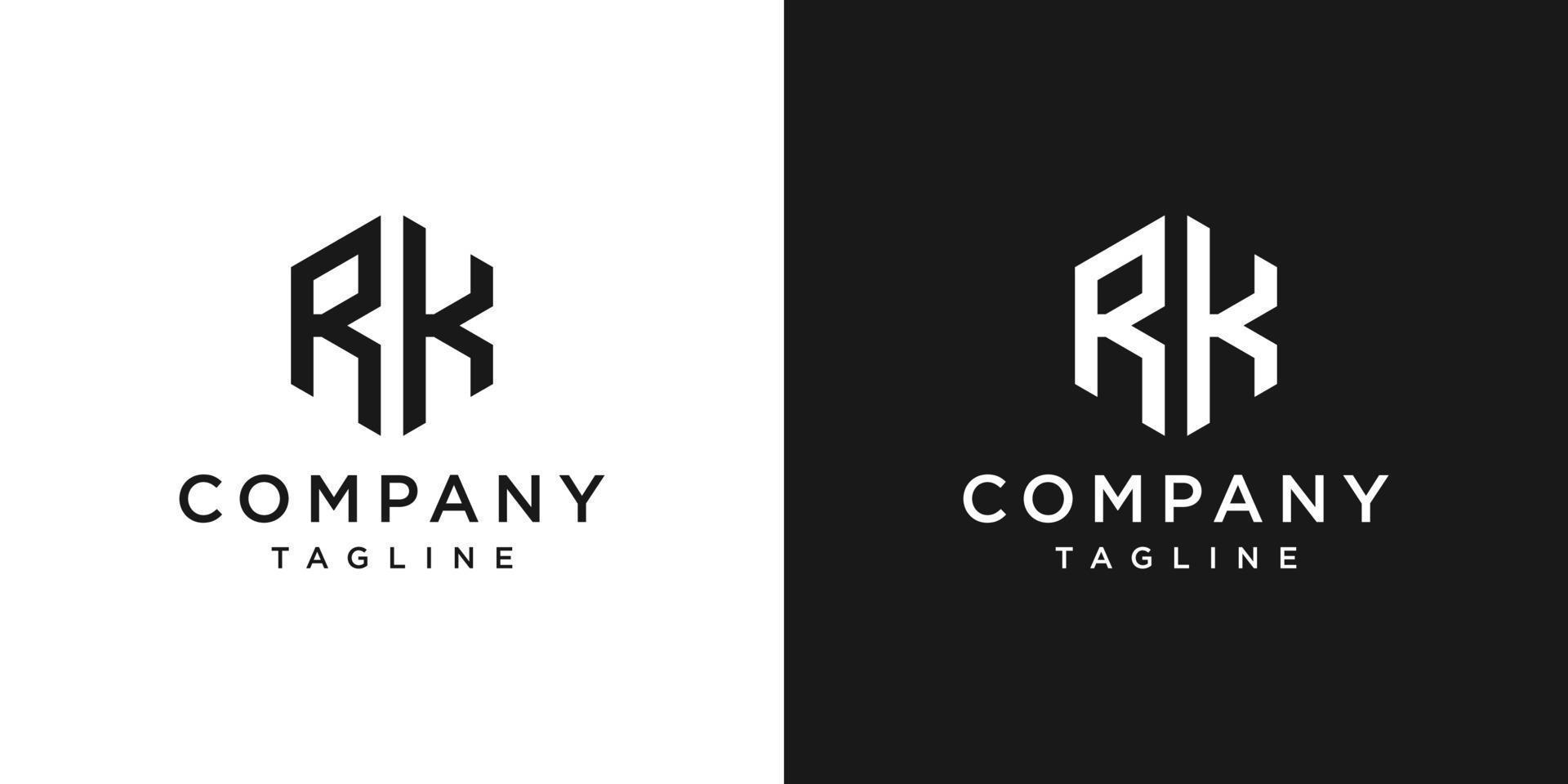 Creative Letter RK Monogram Logo Design Icon Template White and Black Background vector