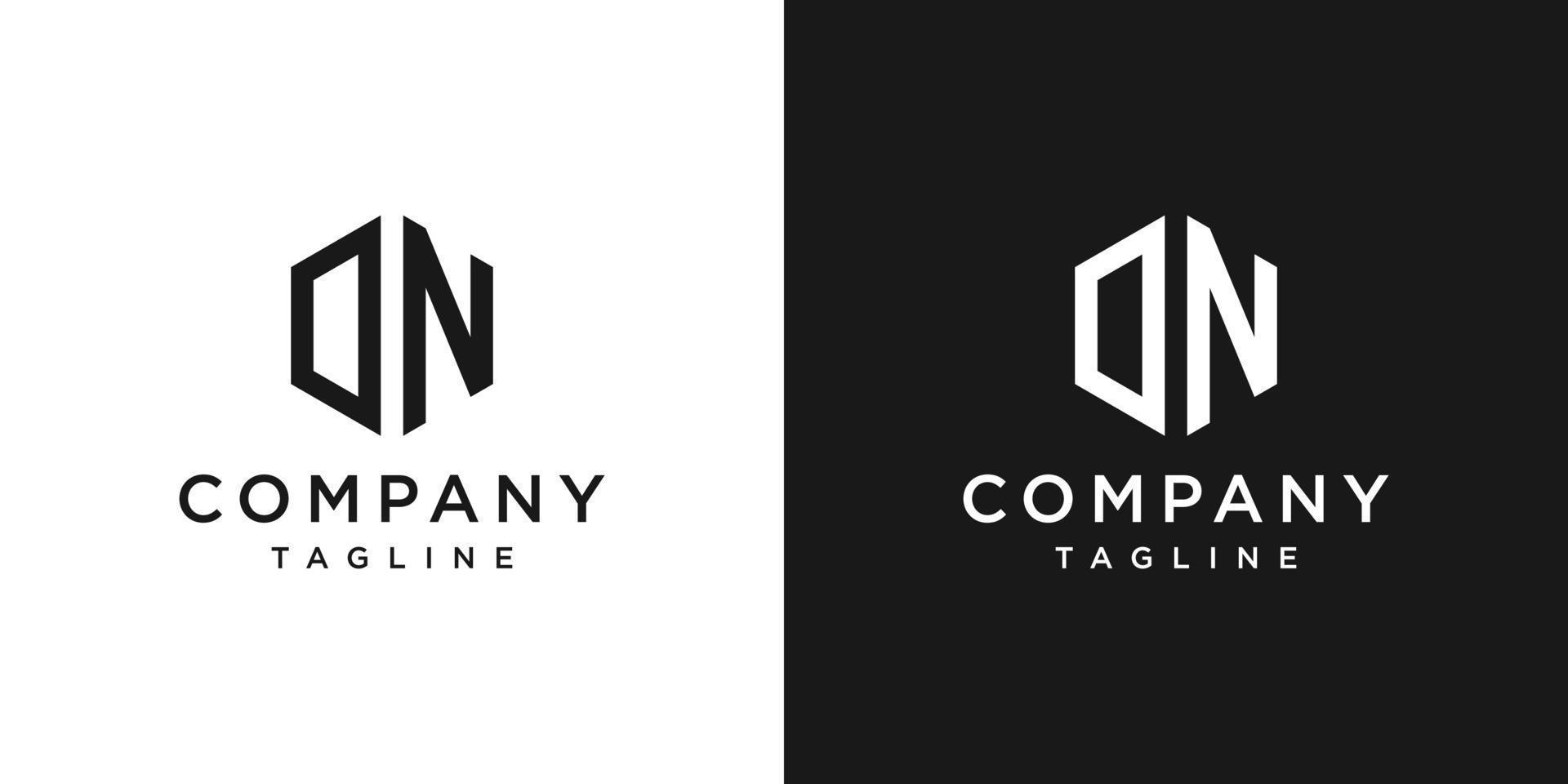 Creative Letter DN Monogram Logo Design Icon Template White and Black Background vector