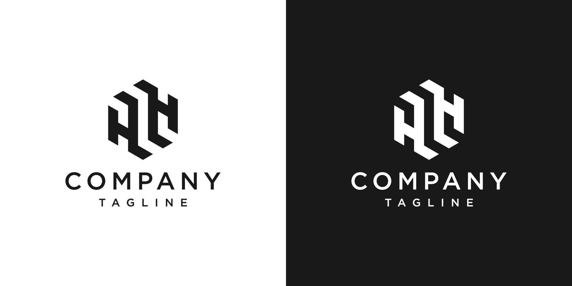 Creative Letter HH Monogram Logo Design Icon Template White and Black Background vector