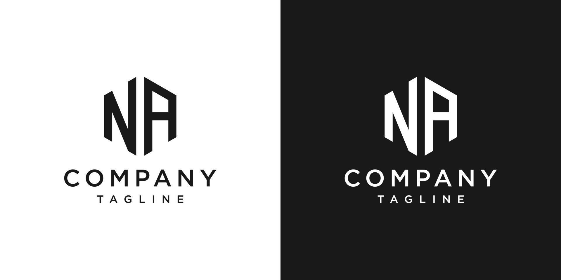 Creative Letter NA Monogram Logo Design Icon Template White and Black Background vector