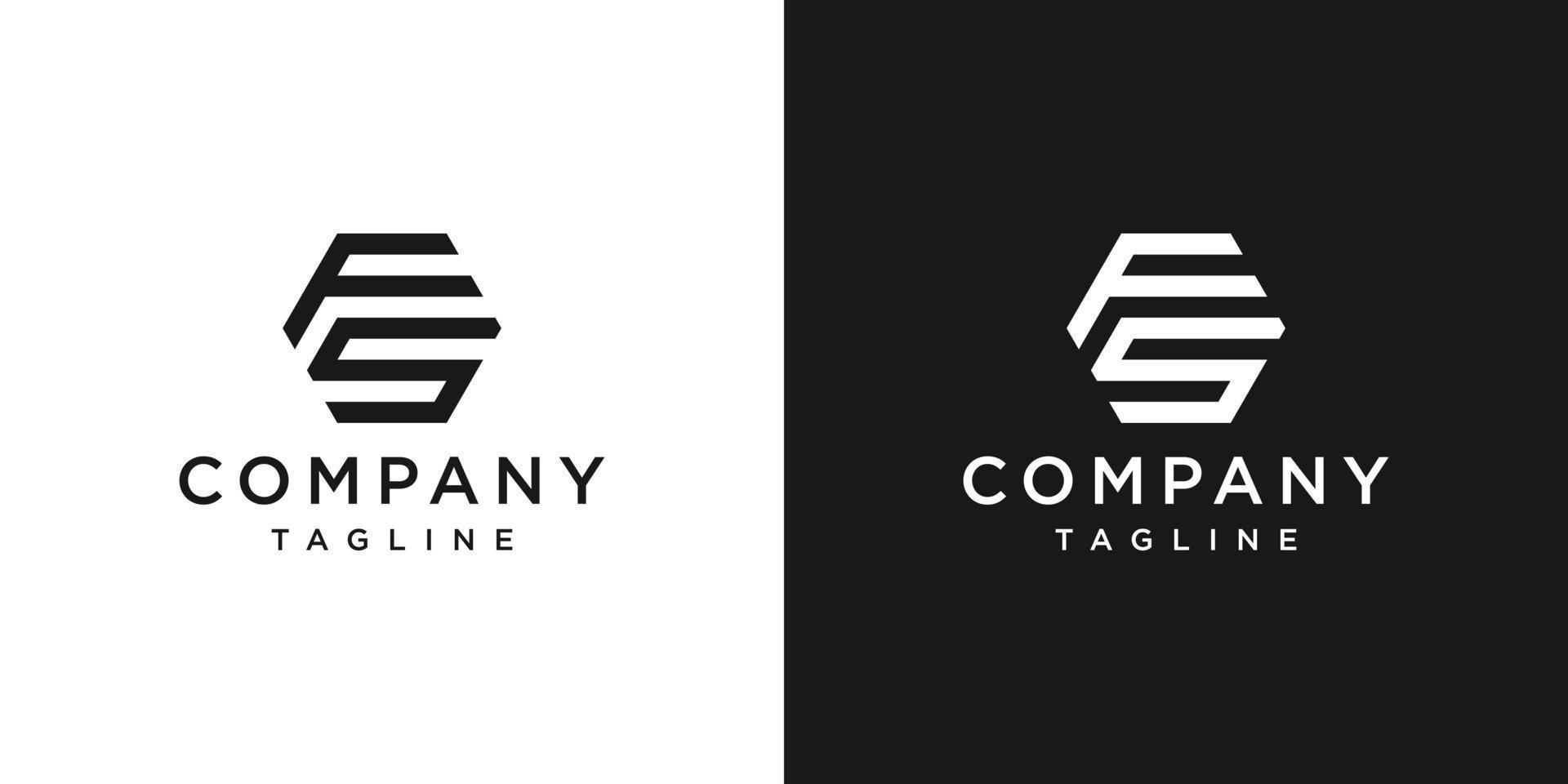Creative Letter FS Monogram Logo Design Icon Template White and Black Background vector