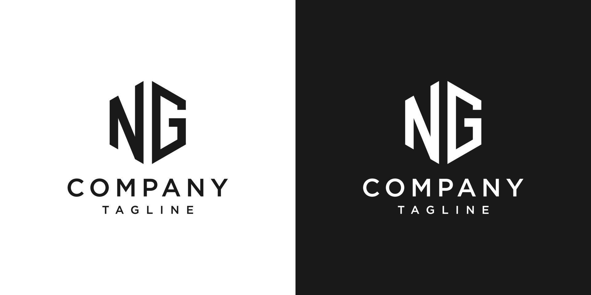 Creative Letter NG Monogram Logo Design Icon Template White and Black Background vector