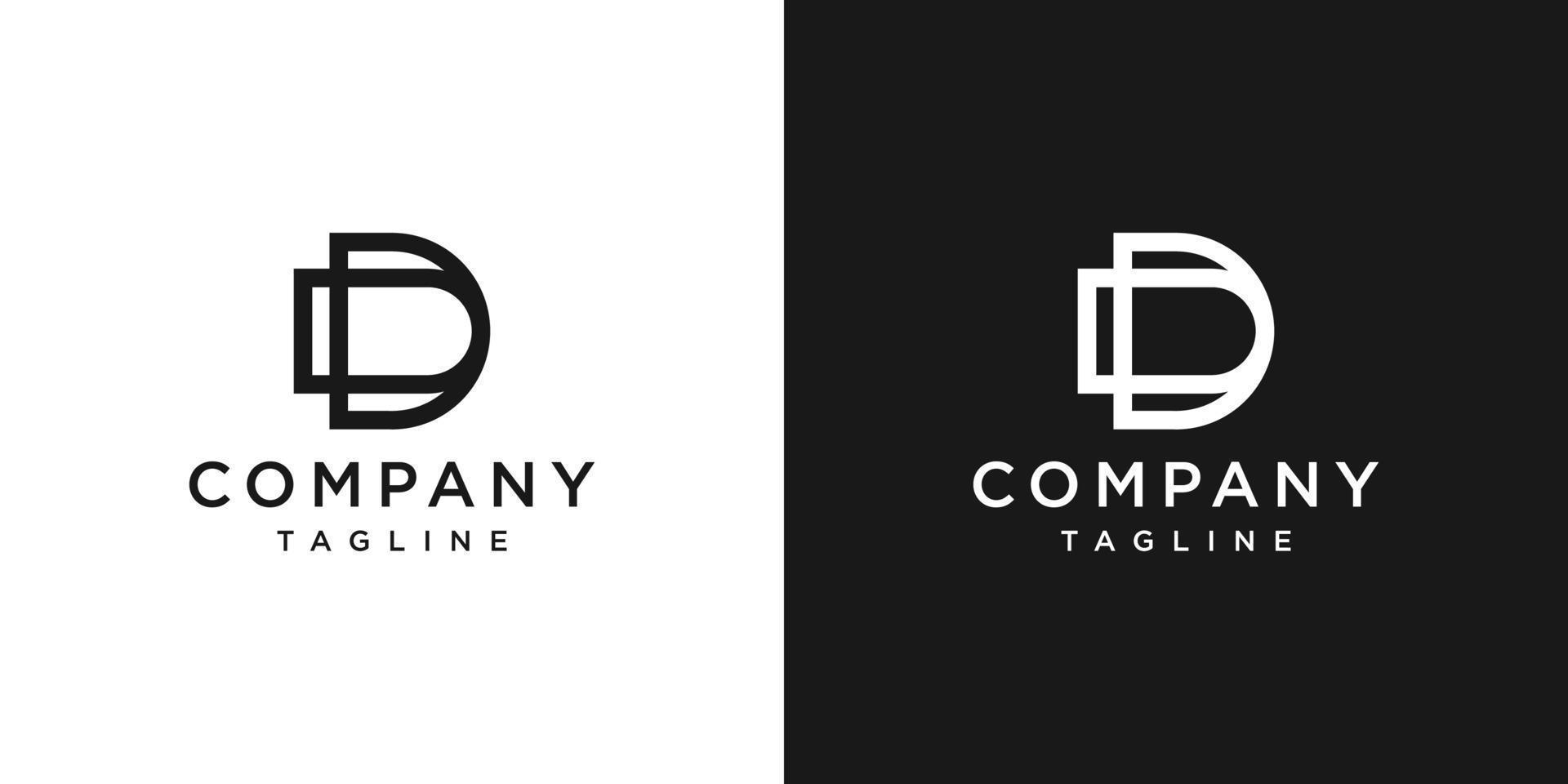 Creative Letter DD Monogram Logo Design Icon Template White and Black