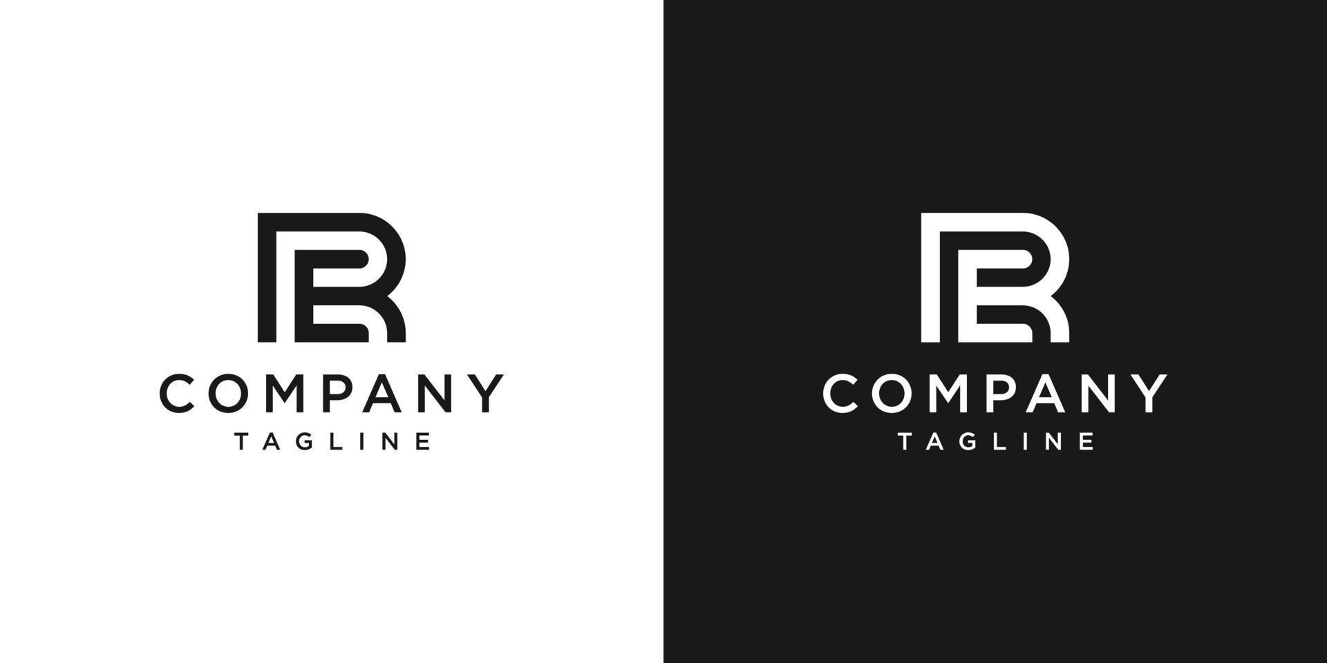 plantilla de icono de diseño de logotipo de monograma de letra creativa re fondo blanco y negro vector