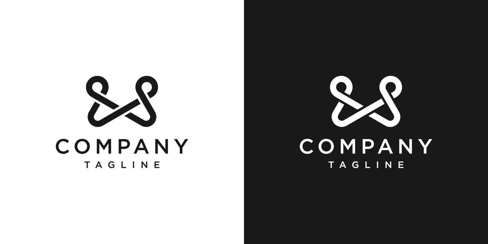Creative Letter W Monogram Logo Design Icon Template White and Black Background vector