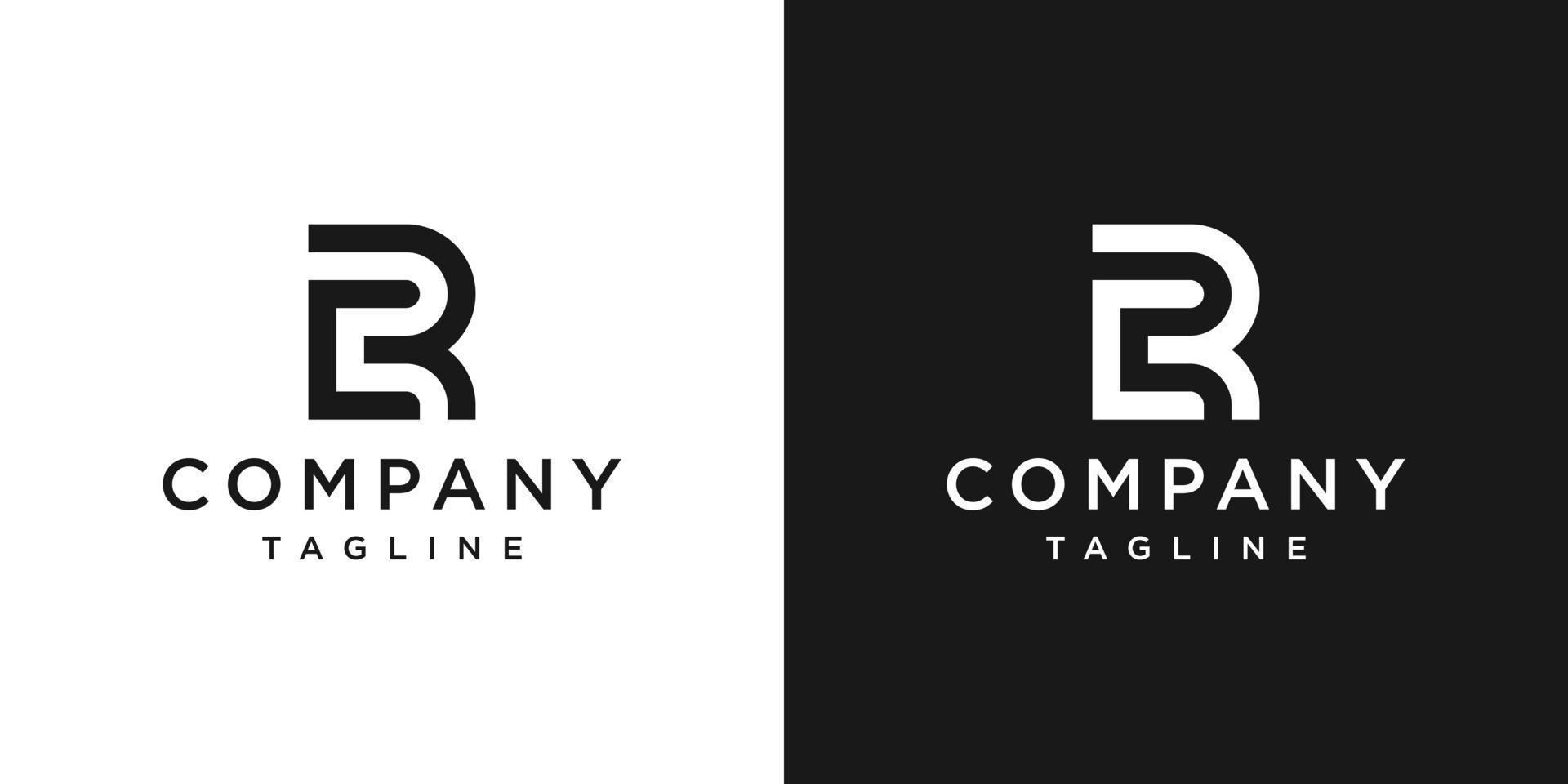 Creative Letter RC Monogram Logo Design Icon Template White and Black Background vector