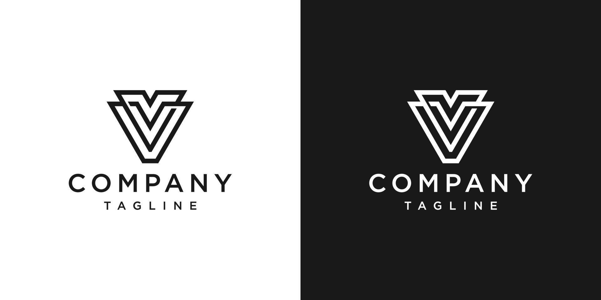 Creative Letter VV Monogram Logo Design Icon Template White and Black Background vector