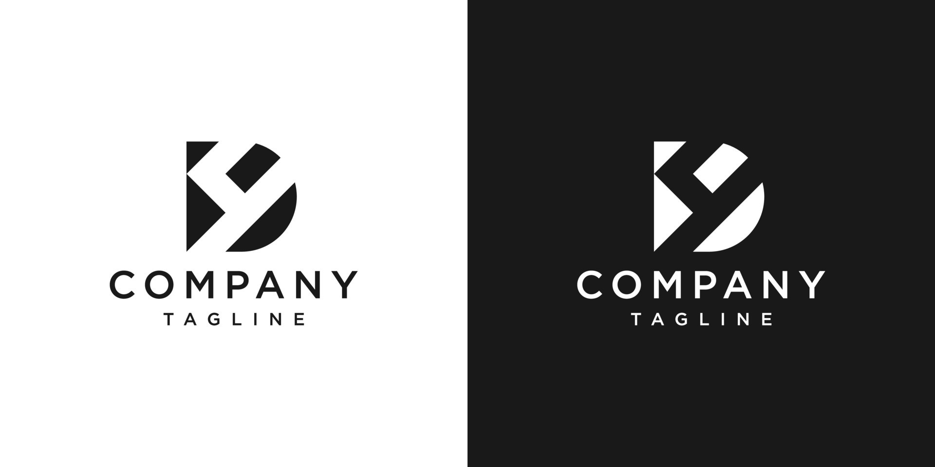 Creative Letter D4 Monogram Logo Design Icon Template White and Black