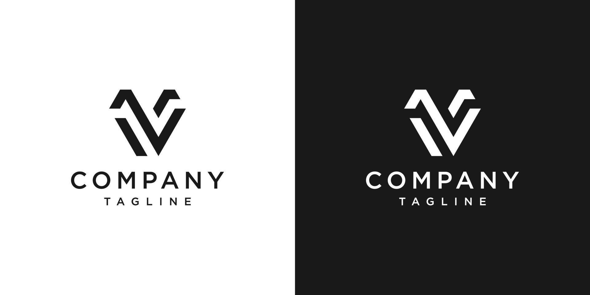Creative Letter VN Monogram Logo Design Icon Template White and Black Background vector