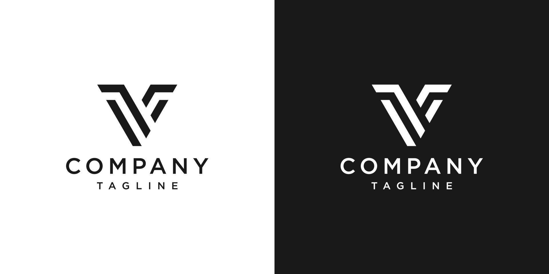 Creative Letter V Monogram Logo Design Icon Template White and Black Background vector