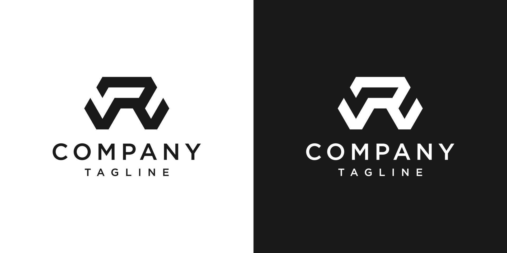Creative Letter RW Monogram Logo Design Icon Template White and Black Background vector