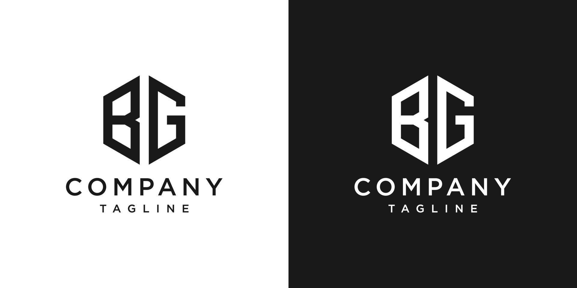 plantilla de icono de diseño de logotipo de monograma de letra creativa bg fondo blanco y negro vector