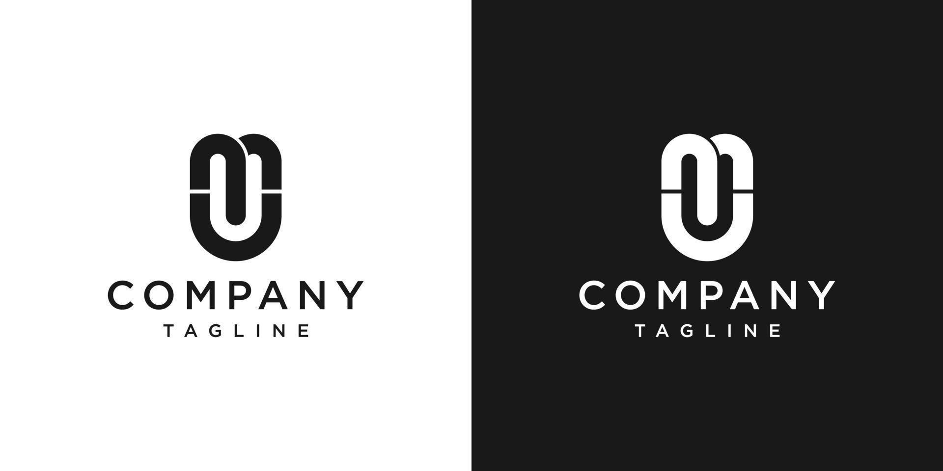 Creative Letter MU Monogram Logo Design Icon Template White and Black Background vector