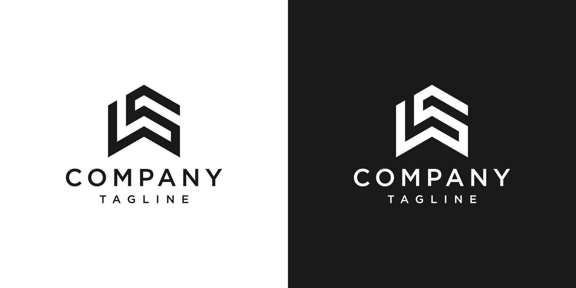 Creative Letter WS Monogram Logo Design Icon Template White and Black Background vector