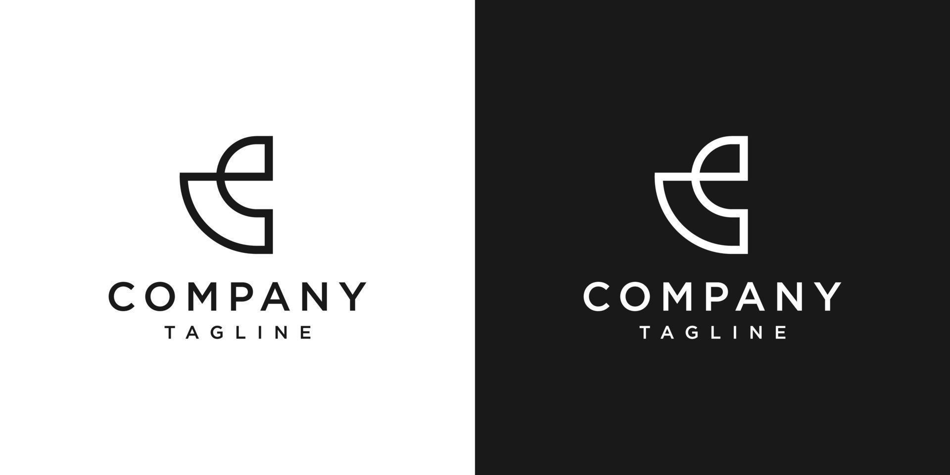 Creative Letter C Monogram Logo Design Icon Template White and Black Background vector