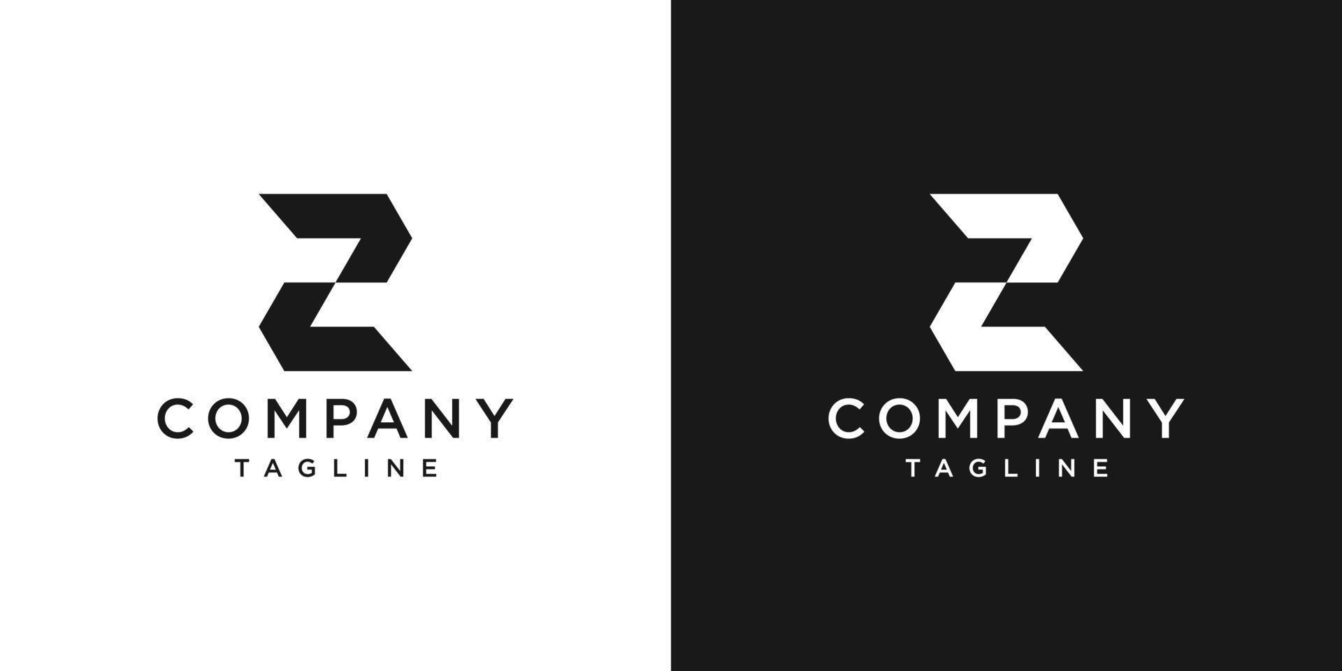 Creative Letter Z Monogram Logo Design Icon Template White and Black Background vector