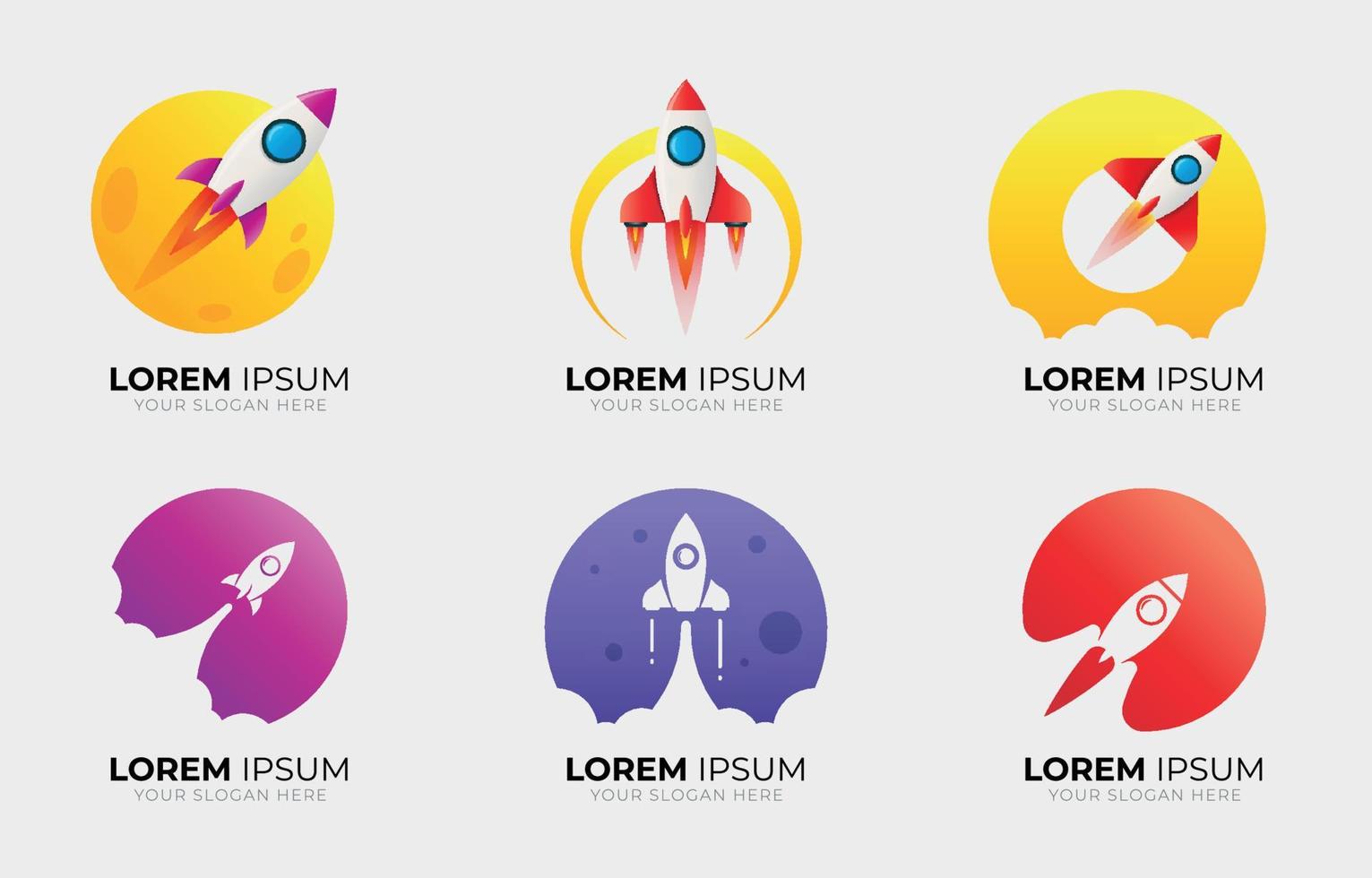 elementos del logotipo cohetes vector