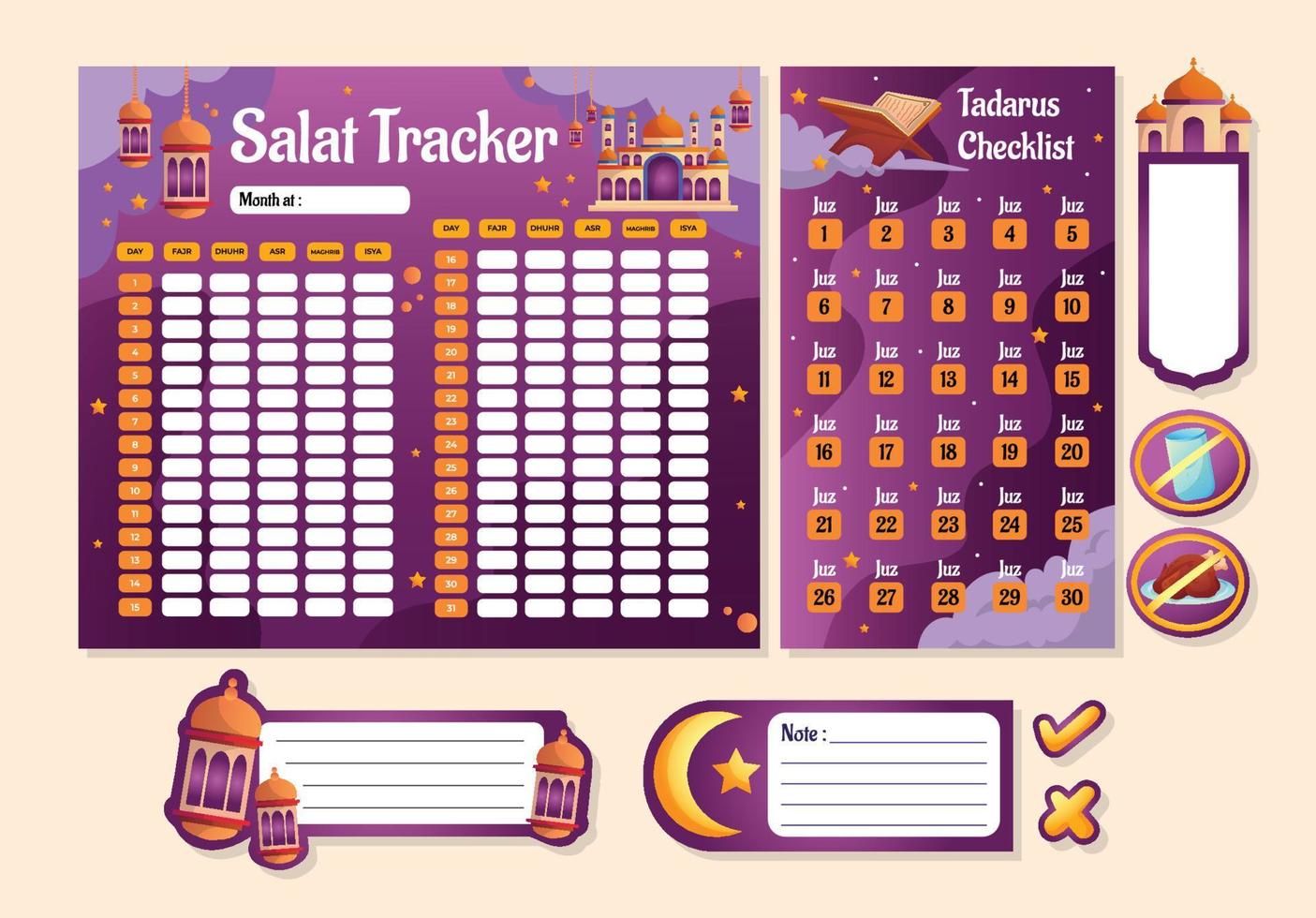 Journal Template Islamic vector