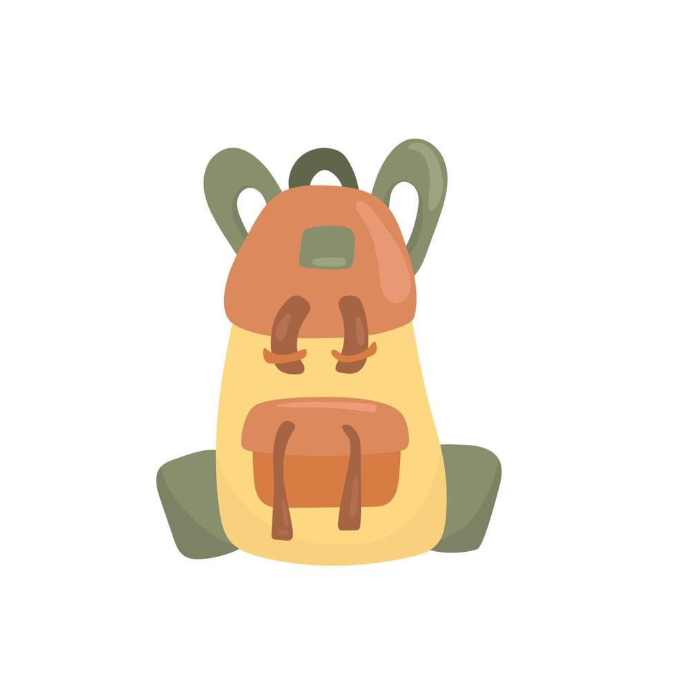 Backpack illustration isolated on white background. Backpack for hiking, hiking and travel. vector