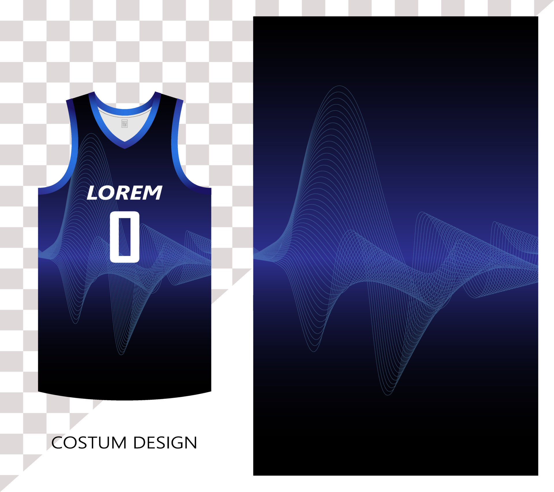 basketball jersey pattern design template. black blue gradient abstract