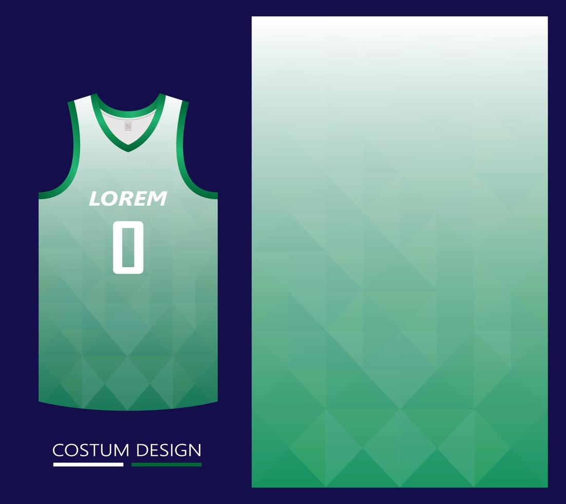 plantilla de diseño de patrón de camiseta de baloncesto. fondo abstracto verde para el patrón de tela. Camisetas de baloncesto, atletismo, fútbol y entrenamiento. ilustración vectorial vector