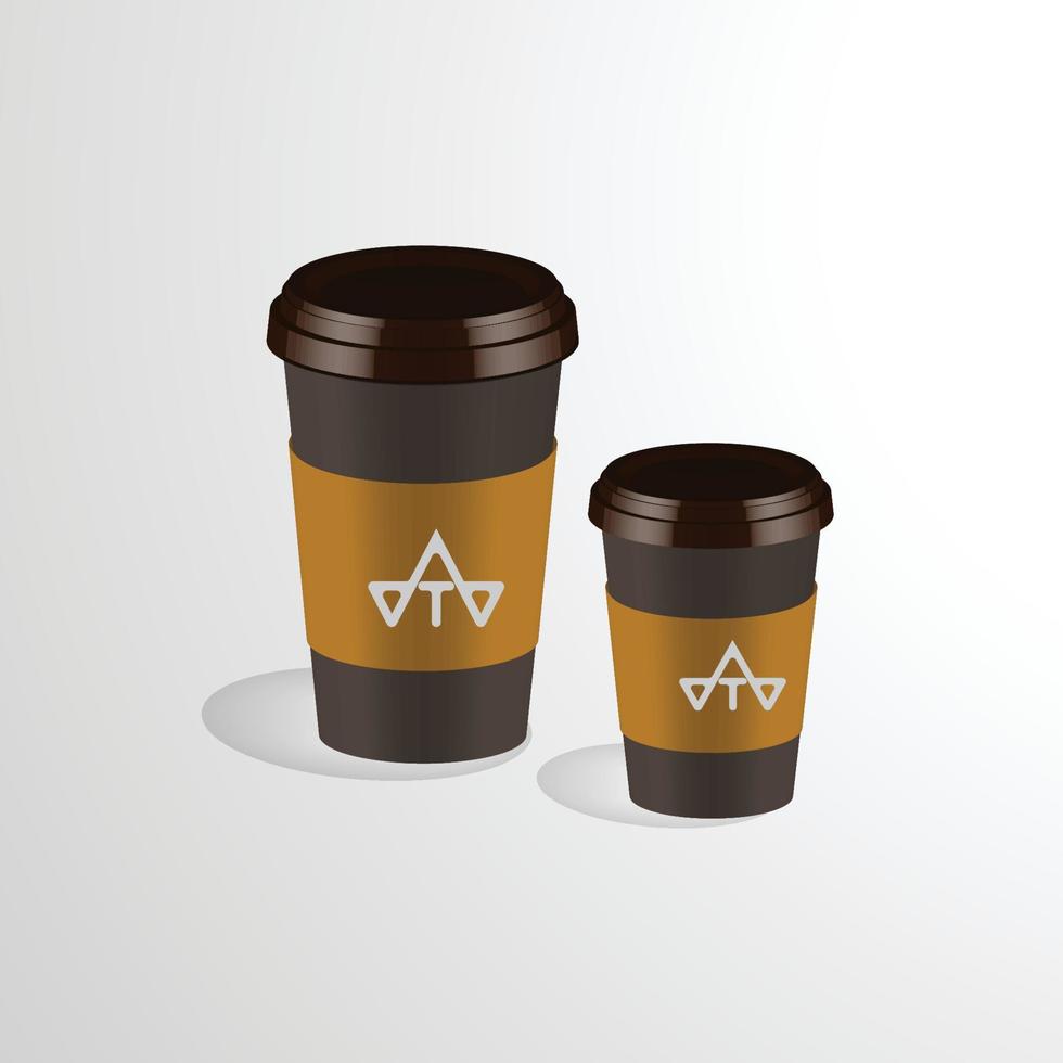 3d cup coffe vector